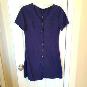 Button Down Short Sleeve Mini Dress